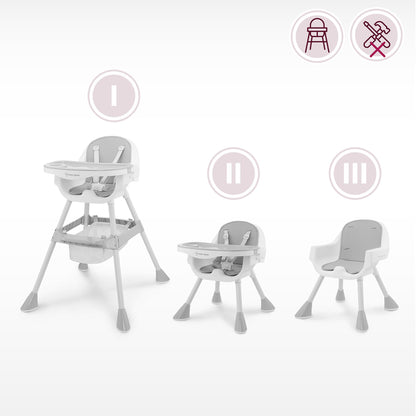 Moby-System Magnolia 2in1 Hochstuhl mit Tablett, Grau, ab 6 Monaten