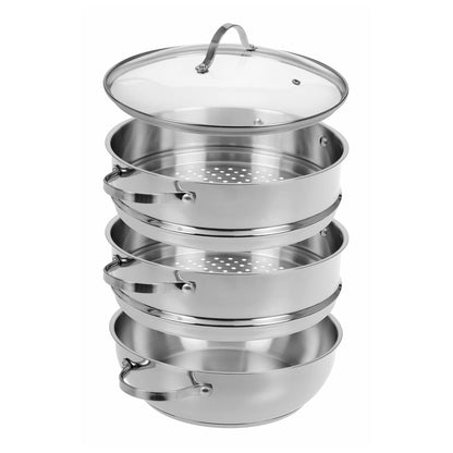 GRÄWE Pro-Line Dampfgarer Servierpfanne 28 cm - 2 Dampfeinsätze