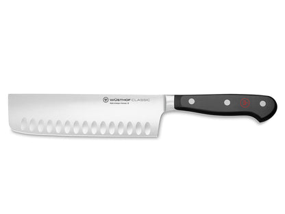 WÜSTHOF Classic Nakiri Küchenmesser 17 cm, Schwarz mit rechteckiger Klinge. Ideal zum präzisen Schneiden von Gemüse und Kräutern.