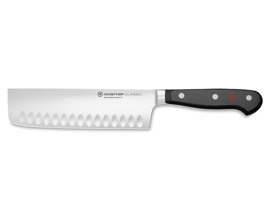 WÜSTHOF Classic Nakiri Küchenmesser 17 cm, Schwarz mit rechteckiger Klinge. Ideal zum präzisen Schneiden von Gemüse und Kräutern.