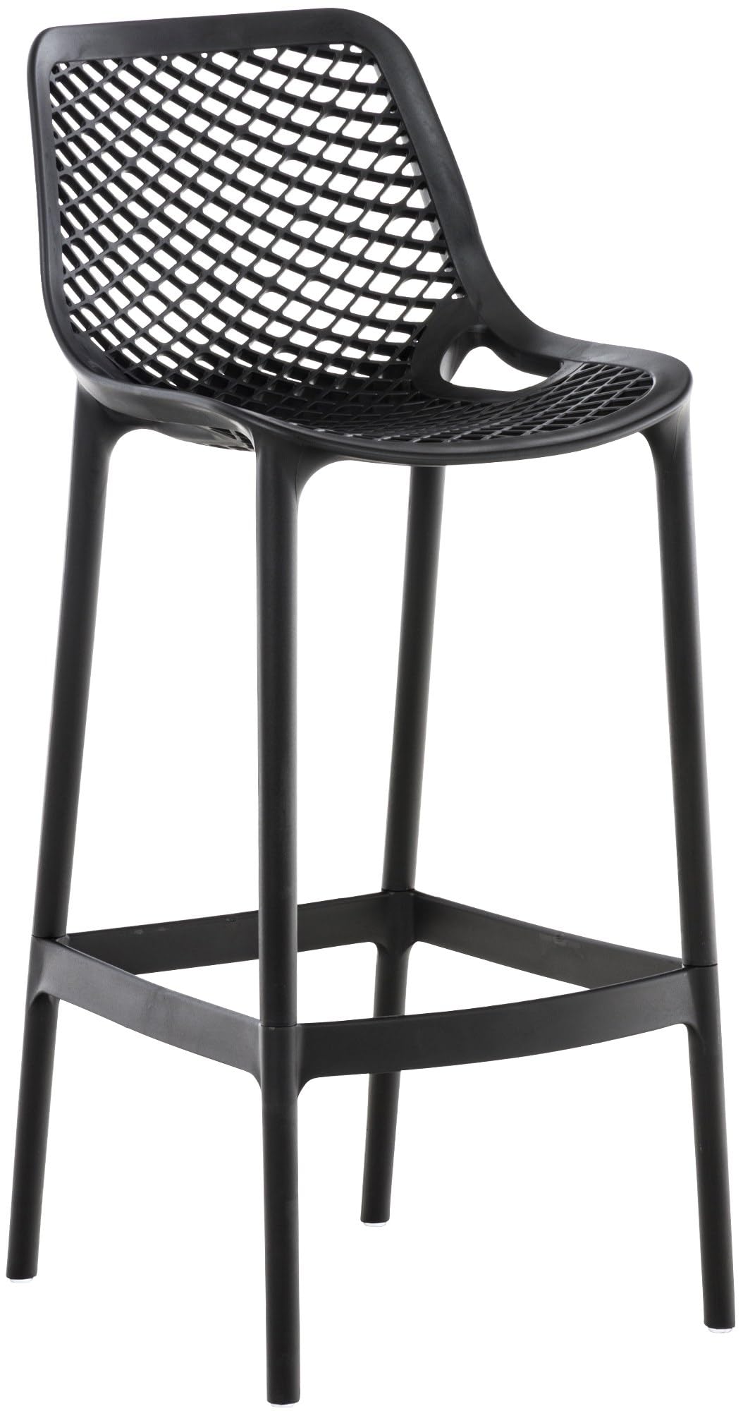 CLP Barhocker Air aus Kunststoff, Schwarz, 75cm Sitzhöhe. Ermöglicht Sitzen an Bartheken und hohen Theken.