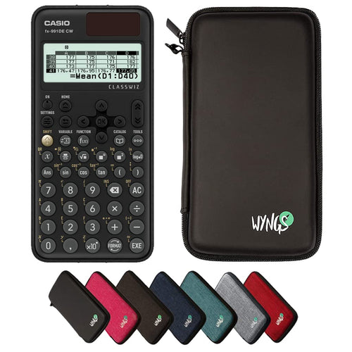 Casio fx-991DE CW ClassWiz Taschenrechner mit WYNGS Schutztasche, schwarz