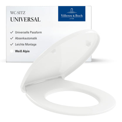 Villeroy & Boch Universal WC-Sitz – weiss, Absenkautomatik, Duroplast