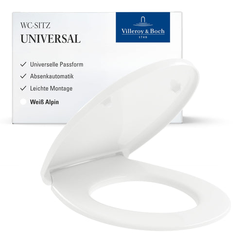 Villeroy & Boch Universal WC-Sitz – weiss, Absenkautomatik, Duroplast