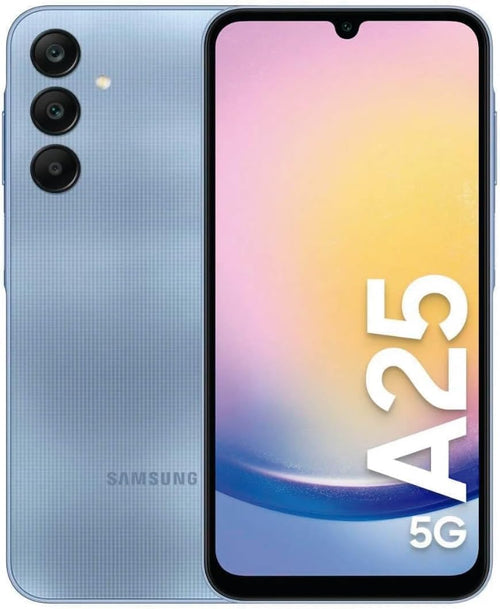 Samsung Galaxy A25 5G Smartphone - 128GB, Blau. Ein blaues Mobiltelefon für Kommunikation, Internetzugang und Apps.