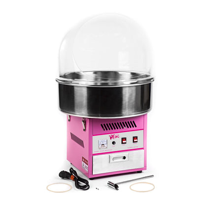 Royal Catering RCZK-1200E Zuckerwattemaschine Pink mit Abdeckhaube