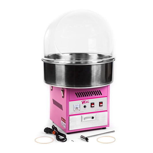 Royal Catering RCZK-1200E Zuckerwattemaschine Pink mit Abdeckhaube