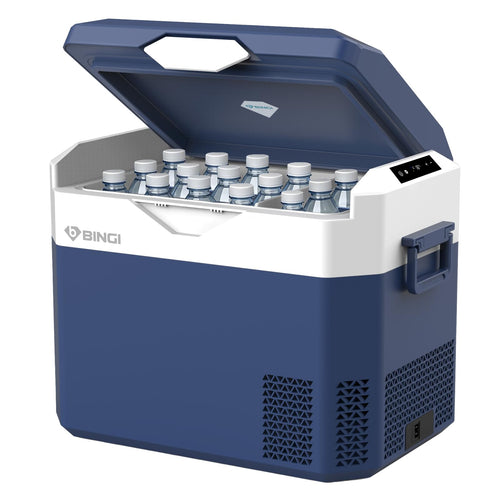 BINGI Kompressor Kühlbox 30 Liter HC-30P5S für Auto und Camping, tragbar mit 12/24 V und 230 V Anschluss