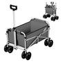 WOLTU Bollerwagen faltbar Transportwagen – Dunkelgrau Doppelräder. Faltbarer Bollerwagen mit Doppelrädern zum Lastentransport.