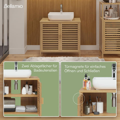Bellamio Newa Waschbeckenunterschrank – Bambus 60 cm