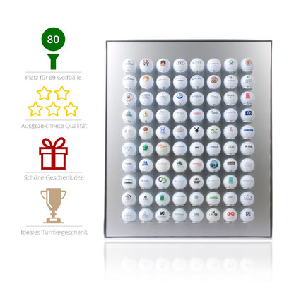 KNIX Golfball Vitrine Premium Aluminium – Für 80 Golfbälle