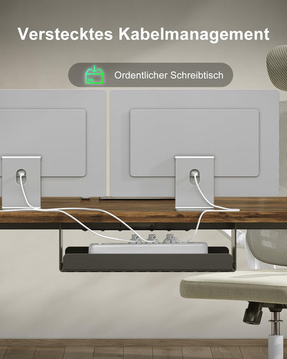 Devoko Steh-Sitz-Schreibtisch Elektrisch 160x80cm Vintage-Braun