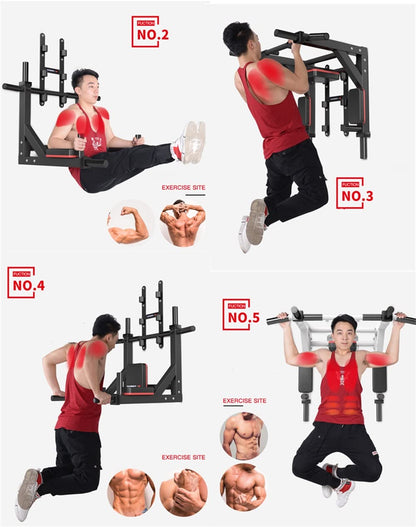 Fitness Klimmzugstange Wandmontage 2-in-1 Dip Station 500kg