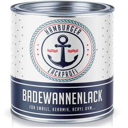 Hamburger Lack-Profi Badewannenlack Farbe Glänzend Weiss RAL 9010 (10 L). Weißer Glanzlack in Gebinde, versiegelt Badewannen.