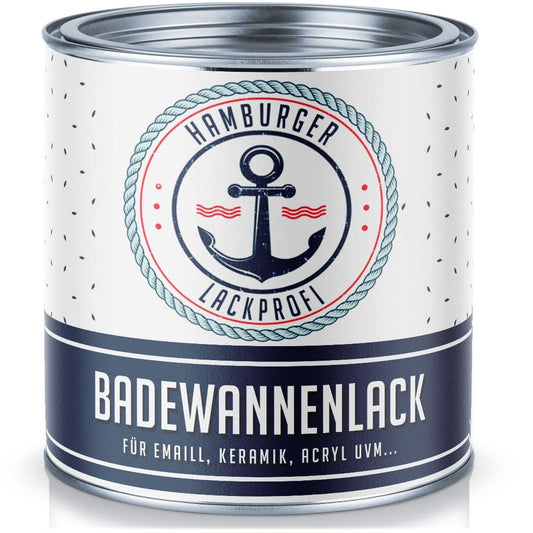 Hamburger Lack-Profi Badewannenlack Farbe Glänzend Weiss RAL 9010 (10 L). Weißer Glanzlack in Gebinde, versiegelt Badewannen.