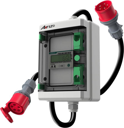AIFIZO Mobiler Digitaler CEE Stromzähler 3 Phasen 16A mit Reset 2m