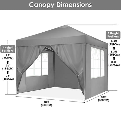 COBIZI Faltbarer Pavillon 3x3 Pop-up Party-/Garten - Grau