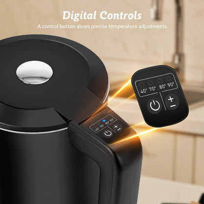 Aigostar Smart Wasserkocher mit Temperatureinstellung, 1,7 L, schwarz
