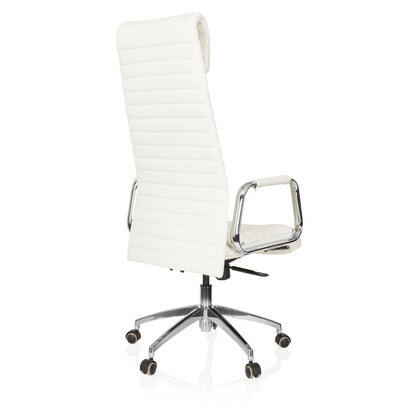 hjh OFFICE ASPERA 20 Chefsessel Nappaleder Weiss/Chrom