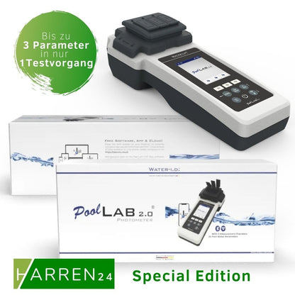 Poollab 2.0 Elektronischer Pool Tester pH/Chlor – inkl. DPD1/pH Tabletten
