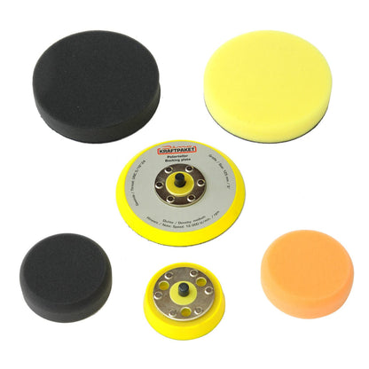 Dino KRAFTPAKET 9mm-650W Exzenter Poliermaschine Set 75-150mm