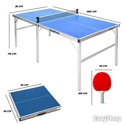 Original Cup EasyPong Tischtennisplatte klappbar, Blau, 182 x 91 cm