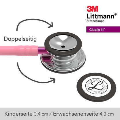 3M Littmann Classic III Stethoskop - 5962 Perlmutt Pink Hochglanz