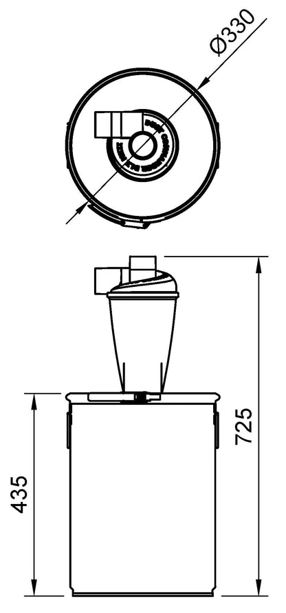 DUST COMMANDER S30 Zyklon Staubabscheider – 30L Stahl Bausatz