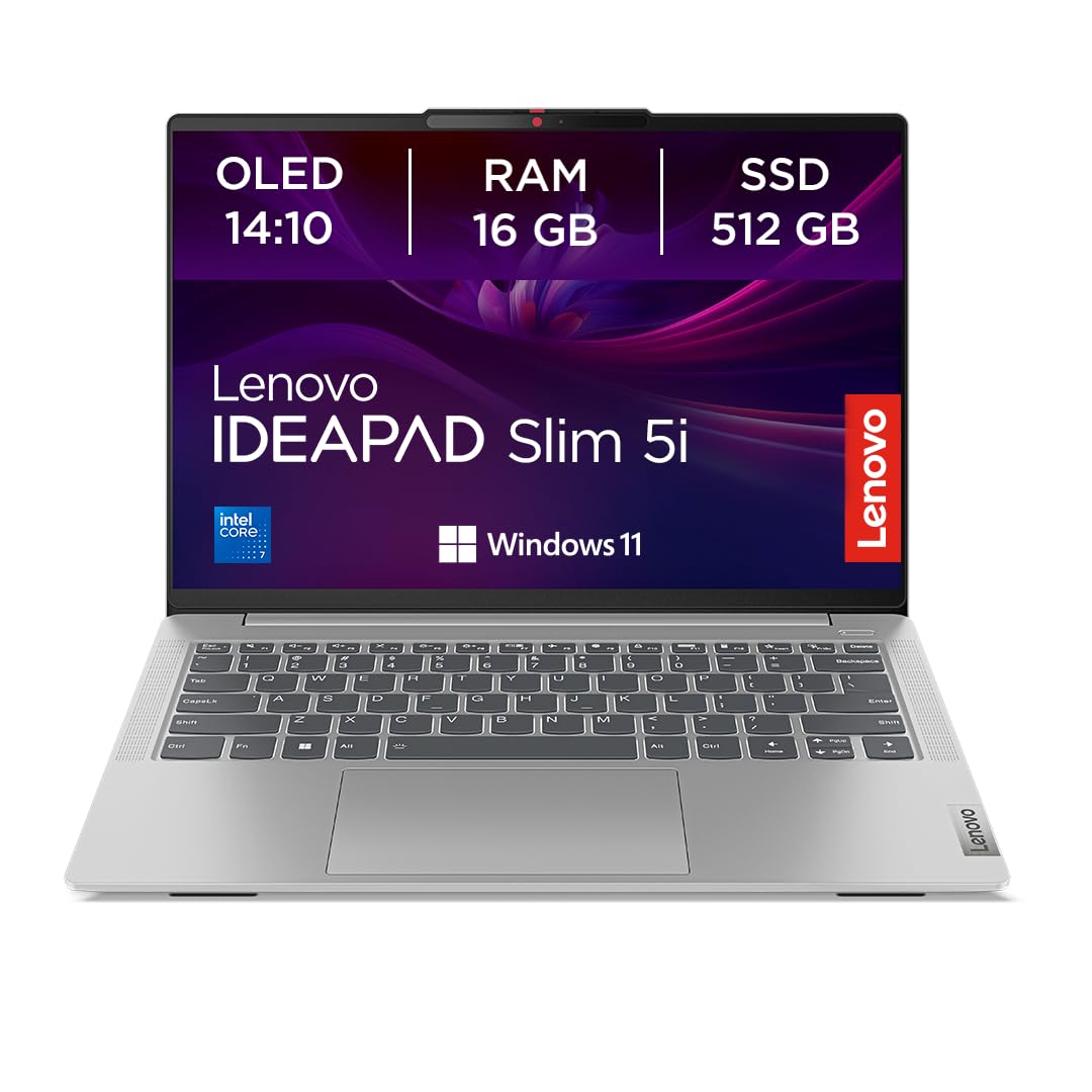 Lenovo IdeaPad Slim 5i Laptop - 14" OLED i7 Luna Grau. Mobiler Computer für Produktivität und Multimedia.