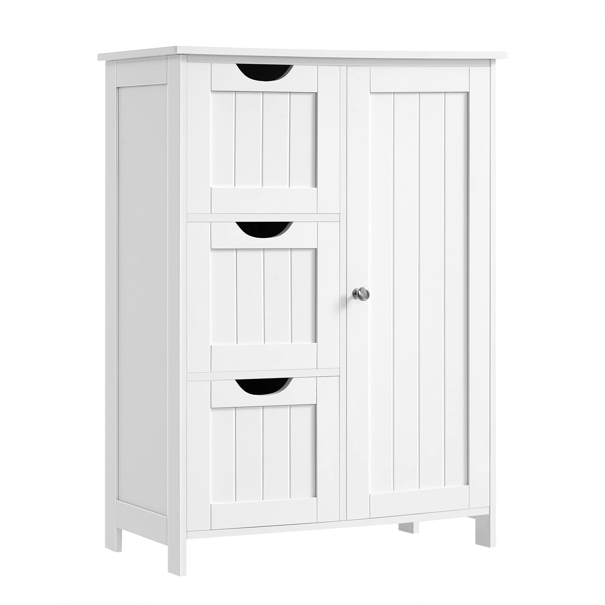 VASAGLE Badezimmerschrank schmal mit 3 Schubladen, vintagebraun, aus Holzspanplatten mit Schranktür