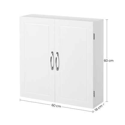 VASAGLE Badezimmerschrank BBC320W01 Wandschrank, verstellbare Ablagen