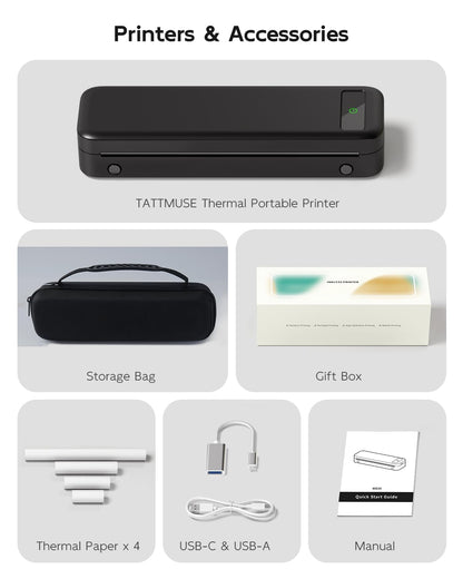 TATTMUSE A285M Thermodrucker A4 Set mit Tragetasche, schwarz
