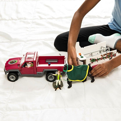 Schleich Horse Club Pick-up mit Pferdeanhänger 42346, 38-teiliges Set