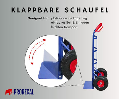 PROREGAL Sackkarre Odin 200kg Vollgummireifen klappbar – Blau