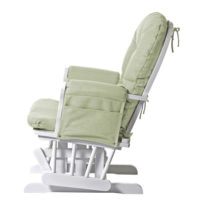 HWC-C76 Relaxsessel Schaukelstuhl mit Hocker – Hellgrün