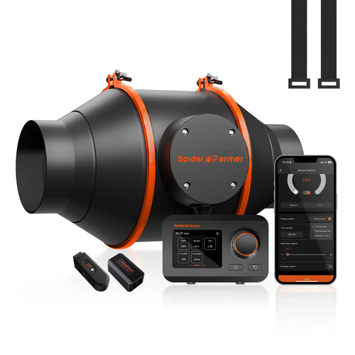Spider Farmer Inline-Rohrventilator 100mm EC WiFi Temp/Feucht