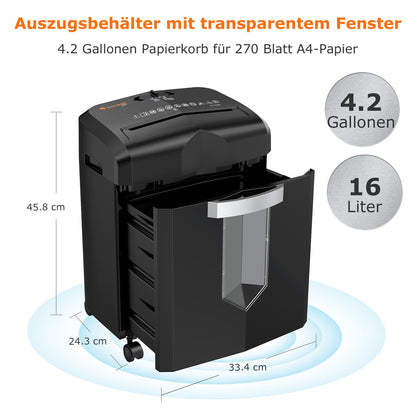 Bonsaii C266-B Aktenvernichter 12-Blatt Mikroschnitt P4