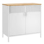 SONGMICS Metallschrank LSC102W57, Aufbewahrungsschrank mit Doppeltür in Naturbeige-Weiss