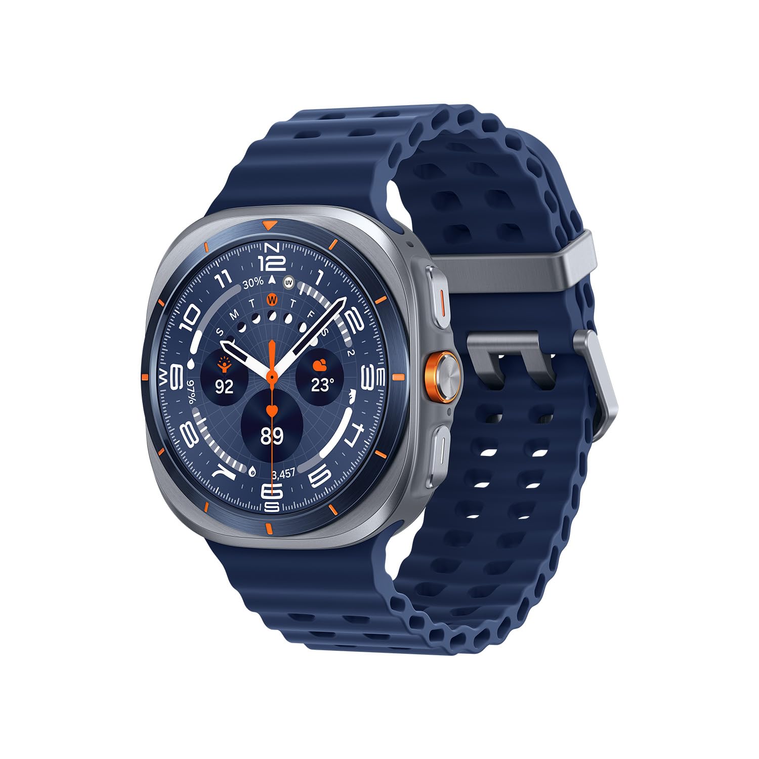 Samsung Galaxy Watch Ultra (2025) Smartwatch LTE 47 mm Titanium Blue – Titan-Gehäuse und Marine Band