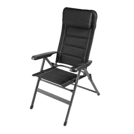 Kampa Luxury Feldbett. Anthrazitfarbenes, rechteckiges Klappbett mit stabilem Aluminiumrahmen. Ideal zum Schlafen im Outdoor-Bereich.