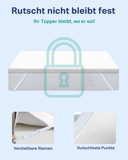 Newentor Matratzen Topper Gelschaum 180x200cm - Härte H4/H5