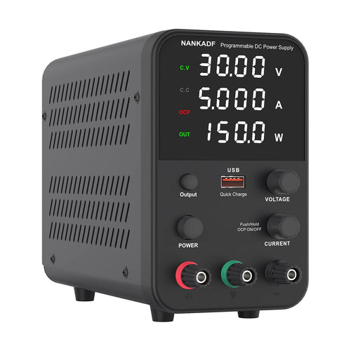 NANKADF Labornetzteil WPS305H, regelbares DC-Netzgerät 0-30 V / 0-5 A, schwarz, mit LED-Anzeige