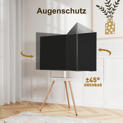ECOTINY TV Staffelei Holz – 43-65 Zoll, Schwarze Walnuss