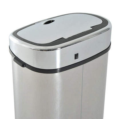 HOMCOM Sensor Mülleimer 68L Automatik – Edelstahl Silber