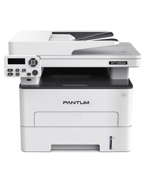 PANTUM M7108DW Multifunktionsdrucker SW WLAN Duplex, rechteckiges Gerät. Druckt, scannt, kopiert drahtlos beidseitig.