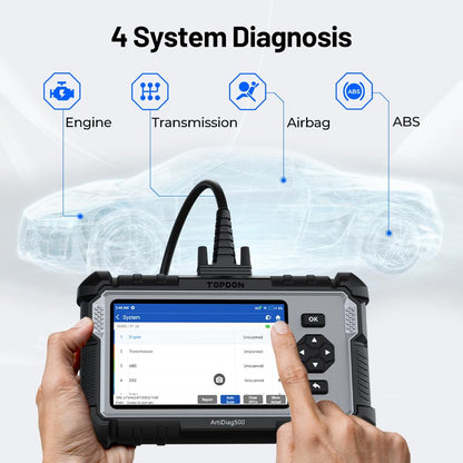TOPDON ArtiDiag 500 OBD2 Diagnosegerät für Motor, ABS, SRS, Getriebe