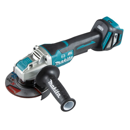 Makita DGA519Z 18V 125mm bürstenloser X-Lock Winkelschleifer. Blauer/schwarzer Trennschleifer für Metall und Stein.