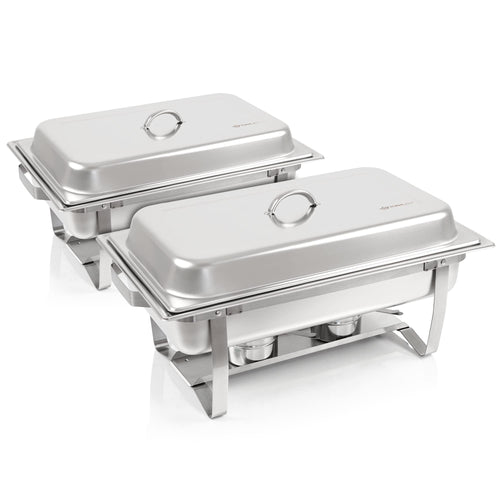 Mahlzeit Chafing Dish Profi Set Toulouse Warmhaltebehälter 2x Edelstahl. Rechteckiger Warmhaltebehälter für Buffets.