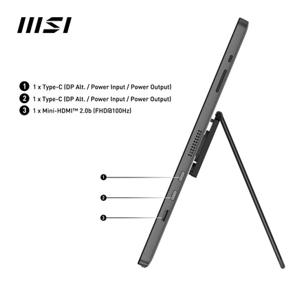 MSI PRO MP161 E2U 15,6 Zoll Full HD IPS Portabler Monitor