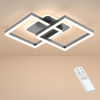 ANTENLICHT Modern Geometrisch 40W LED Deckenleuchte - Grau. Graue, geometrische LED-Deckenleuchte zur Raumbeleuchtung.